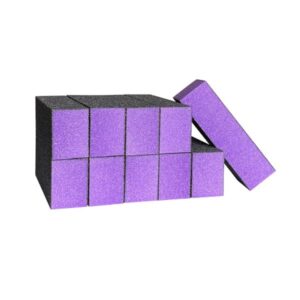 Cubo pulidor de uñas de gramaje 100/180 color Lavanda