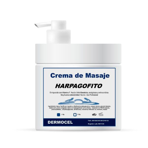Crema para masajes profesionales con Harpagofito - Dermocel