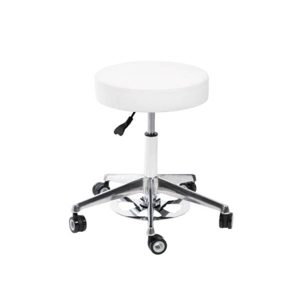 Taburete con ruedas regulable base aluminio - Dermocel