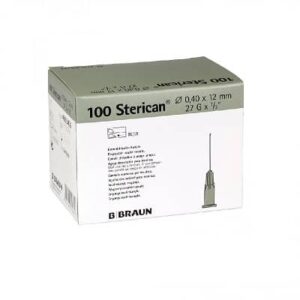 Aguja Sterican de 27G Hipodérmica de 0,40x12mm de Braun  Caja de 100 Uds.