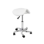 Taburete tipo pony ergonómico, color blanco
