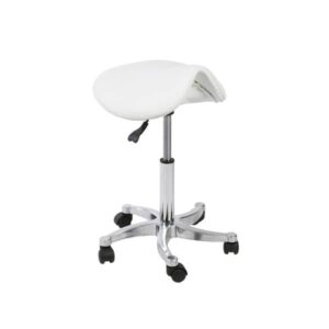 Taburete tipo pony ergonómico, color blanco