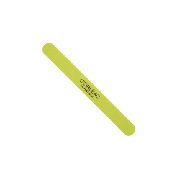 Lima de grano fino muy resistente y duradera, lima indispensable para eliminar rayones en las uñas, previo al pulido y remate final de la manicura o pedicura.