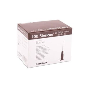 Aguja Hipodérmica 0,45x12mm. de Braun de Galga 26 Caja de 100 Uds.