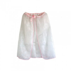 Pareo desechable corto de color blanco, peso 30gr con gomas y cintas, 130X78cms 10 unidades