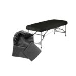 Sábana cubrecamillas desechable negra ajustable de 80x210cm - Dermocel